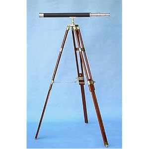 30-inch Leather Sheathed Telescope on Hardwood Tripod by 