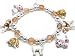 SIlver Tone Beaded Stretch Bracelet with Colorful Puppy Dog Charms
