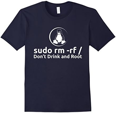 Men's Linux t shirt - sudo rm -rf / Don't Drink and Root XL Navy