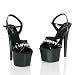 ADORE-709RLC, 6 1/2'' Platform Sandal Black/Black Size 12