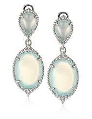 Judith Ripka "Arabesque" Pear Top Oval Drop Earrings