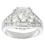 Tressa Silvertone Round, Marquise, and Emerald-cut Cubic Zirconia Ring