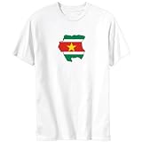 T-Shirt White  Suriname Map Color  Country
