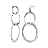Stainless Steel Triple Drop Hoop Push On Earrings