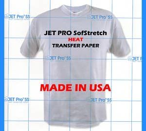 Jet-pro Sofstretch Inkjet Heat Transfer Paper 8.5x11 --- 60 Sheets -
