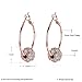 Naivo 18K Gold Plated Crystal Ball Pave Hoop Earrings, 3 Colors (Rose Gold)