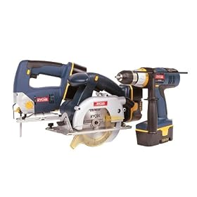 Ryobi CCK-18/3-1 Cordless Hammer Drill, Jigsaw & Circular Saw 18v