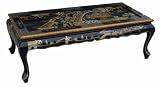 Elegant Oriental Furniture Coffee Table w. Glass Top