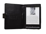 Navitech Black Genuine Napa Leather Flip Open 6 Inch Book Style Carry Case Cover for the Sony PRS T1 Touch e-reader device