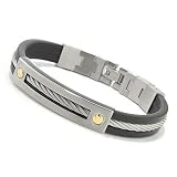 Stainless Steel & Rubber 8.25' Invicta Elements Men's 18K Screw Bracelet
