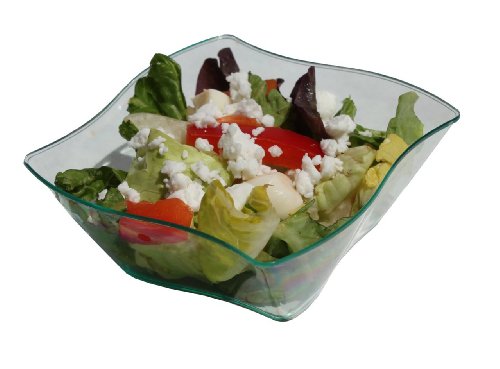 RestaurantwareSeagreen Plastic Bowl, Aqua Bowl, Wavy Bowl - 6 Ounce - Premium Plastic - Disposable Plastic Bowls Great for Parties and Catered Events - 100ct Box - Restaurantware