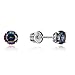 14k White Gold 4mm Rainbow Mystic Round Cubic Zirconia Basket Children Screwback Baby Girls Earrings