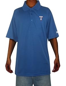Mens MLB Texas Rangers Baseball Athletic Short Sleeve Dri Fit Polo Shirt XL Blue