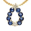 14K Yellow Gold Sapphire and Diamond Pendant