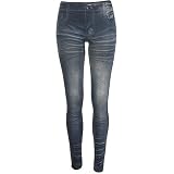 Distressed Denim Star Leggings BLUE One Sz