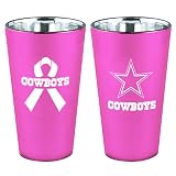 NFL Dallas Cowboys 16-Ounce Breast Cancer Awareness Lusterware Pint Glass Set