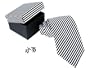 Black & White Striped 100% Silk Necktie & Cufflinks