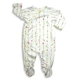Kumquat - Newborn Girls Long Sleeve Footed Coverall, White, Multi