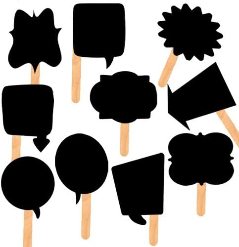 Jumbo 10pcs Wedding Engagement Bacherlorette Birthday Photobooth Signs Props Blurbs Speech Bubble with Chalk &amp; Roll of Tape BIG JUMBO DIY Mr. Mrs.