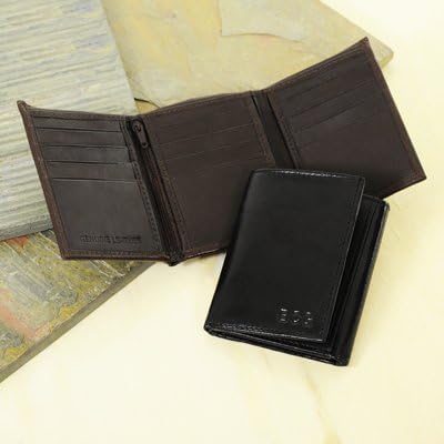 Brown Oxford Tri-fold Genuine Leather Wallet