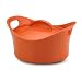 Rachael Ray Bubble & Brown Stoneware 2-3/4-Quart Covered Casserround, Orange
