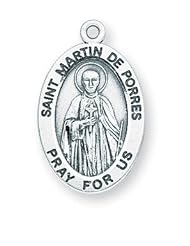 St. Martin De Porres Pendant Oval Sterling Silver with Chain