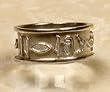 Personalized Egyptian Band Rings with Hieroglyphic Symbols in Silver