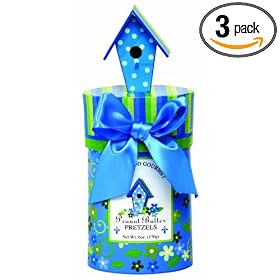 Too Good Gourmet Peanut Butter Pretzels In Blue Birdhouse Gift Box, 7-Ounce Boxes (Pack of 3)