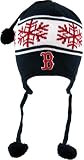 Boston Red Sox Snowflake Beanie Cap/Hat with Ear Flaps