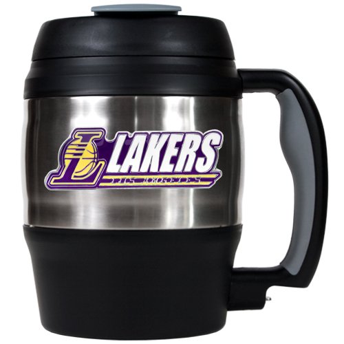 NBA Los Angeles Lakers 52-Ounce Stainless Steel Macho Travel Mug with Bottle Opener