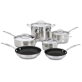 Cuisinart Chef's Classic Nonstick Stainless 10-Piece Cookware Set by Cuisinart