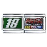Nascar #18 Double Licensed Sports Italian Charms Bracelet Link