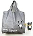 Reusable Shopping Tote Bag - Folded into a Bear - Grey