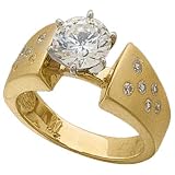 1/3 Ct.T.W. Round Brilliant Cut Diamonds, 14Kt. Yellow Gold. Diamond Engagement Ring, Semi-Mount Setting (without Center Stone)