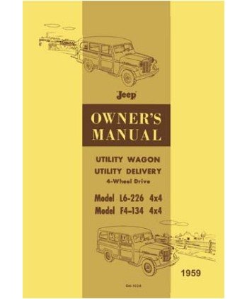External hard drive:1959 JEEP TRUCK UTILITY WAGON Owners Manual User Guide