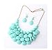 Turquoise 3 row teardrop Statement Jewelry, Chunky Necklace, Bubble Necklace