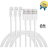 EverDigi (TM) 3 Pack 6 FT Long Lightning to USB Data Transfer Charging and Syncing Cable for iPhone 6s Plus/6s/6/6 plus/5/5s ,iPad Mini,Mini2.iPad 5,iPod 7(White)