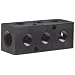 Polyconn PCM10-125R-03B 90 Degree Black Anodizing Aluminum Manifold, 1/4" NPT Female x 1/8" NPT Female, 3 Stations