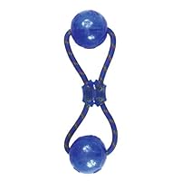 KONG Squeezz Double Ball with Rope for Dogs, Large, Colors Vary