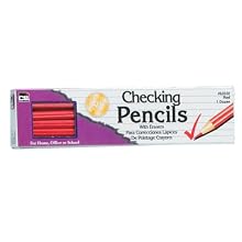 Charles Leonard Inc., Pencil, Checking, Red with Eraser, 12/Box (65030)