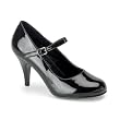 GLINDA-50 3 Inch Women's Sexy High Heel Shoes Mary Janes Patent Leather Black White