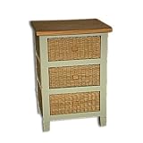 Reformation Storage End Table Rattan Chest of 3 Basket Drawers Clay