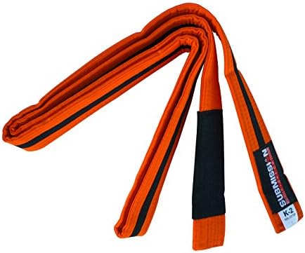 Submission Kids Belt (Orange Belt Black Stripe, K1)