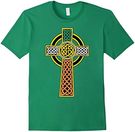 Men's Irish Celtic Cross T Shirt 2XL Kelly Green