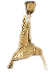 Dazzlers Solid 14k Gold Hummingbird Charm Pendant Available in three colors from jewelsberry (weights: 4.4 grams only)