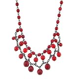 Siam Red Vintage Inspired Flapper Style Necklace