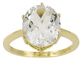 10KT 6.00CT WHITE TOPAZ SOLITAIRE RING