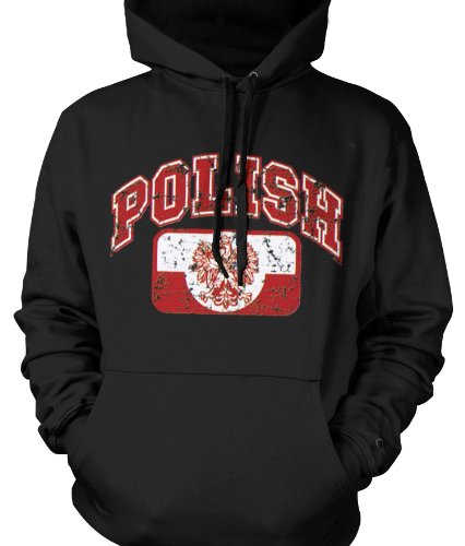 Polish Eagle Mens Sweatshirt, Poland Polska Eagle Flag Country Pride Pullover Hoodie