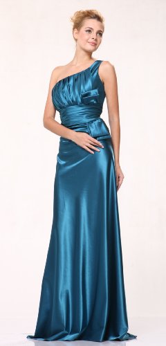 #7724 One Shoulder Bridesmaid Satin Evening Prom Dress