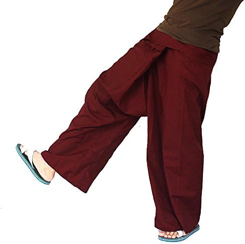 Maroon Thai Fisherman Yoga Pants Lululemon Pants Trousers Free Size Soft Cotton
